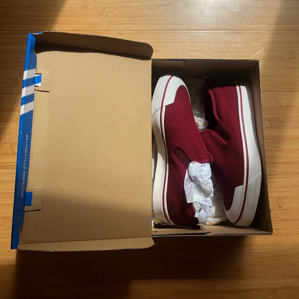 Maroon Adidas Nizza Slip On NWT